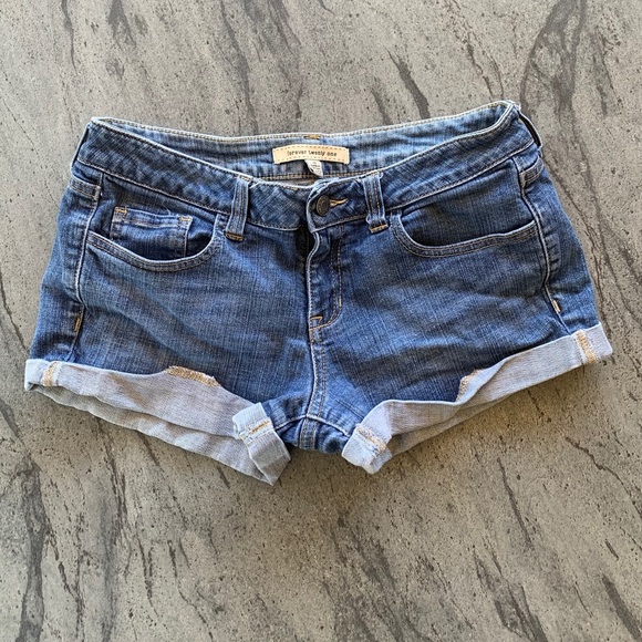 Forever 21 Pants - Distressed Cuffed Super Low Rise Waist Jean Shorts